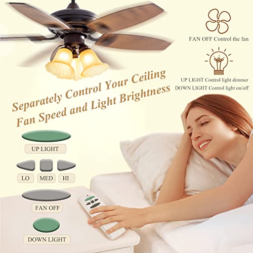 Universal Remote for Ceiling Fans with Dimmable Light, Compatible with Hampton Bay, Harbor Breeze, and Hunter Models