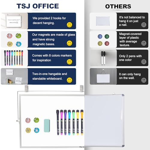 Image of TSJ OFFICE Small White Board - 12 X 16 Inches Silver Framed Dry Erase Board