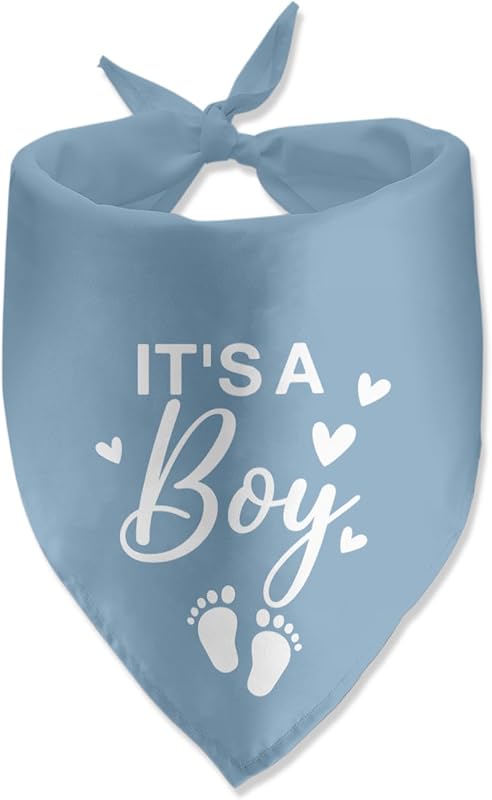 Bandana para Cães Azul com Estampa “It's a Boy” Lmaurrizt – 66 x 31 cm