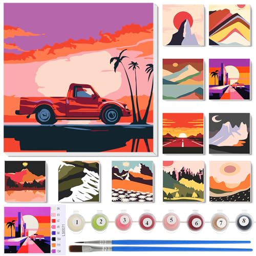 Nezyo 12-piece Paint by Numbers Kit with Frame
