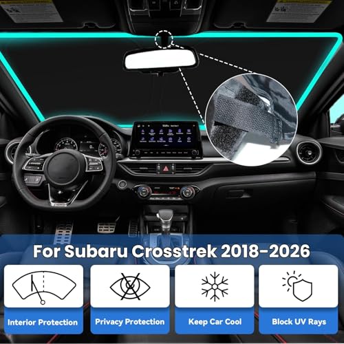 Image of Windshield Sun Shade for Subaru Crosstrek Wagon 2026 2025-2018 | Car Front Window Sunshade with 240T Sun Visor Protector Blocks UV Rays Heat Sun Shield Accessories