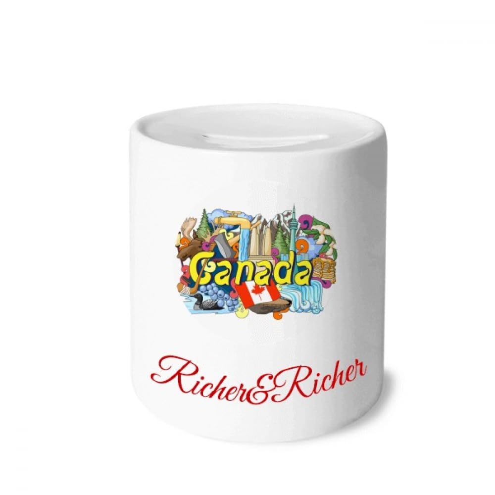 Rocky Mountains CN Tower Maple Canada Rich and Rich Bank Saving Box Coin