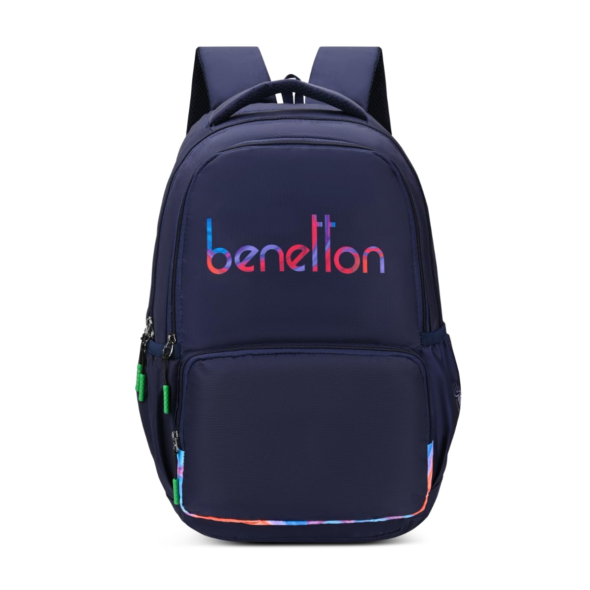 United Colors of Benetton Unisex High-School Backpack METEORITE | Printed Daypack with 3 Compartments, Airmesh Padding | Backpack for School Girls and Boys | 33L Capacity
