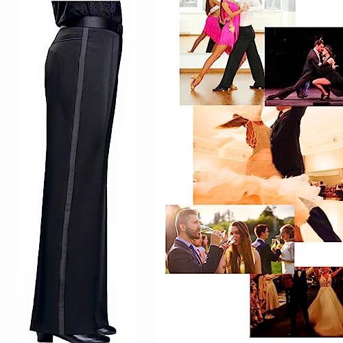 Men Professional Sideband Elastic Band Wide Latin Modern Square Practice Dance Pants2