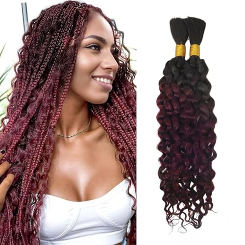 Extensions cheveux humains ondulés haut de gamme ombré bordeaux