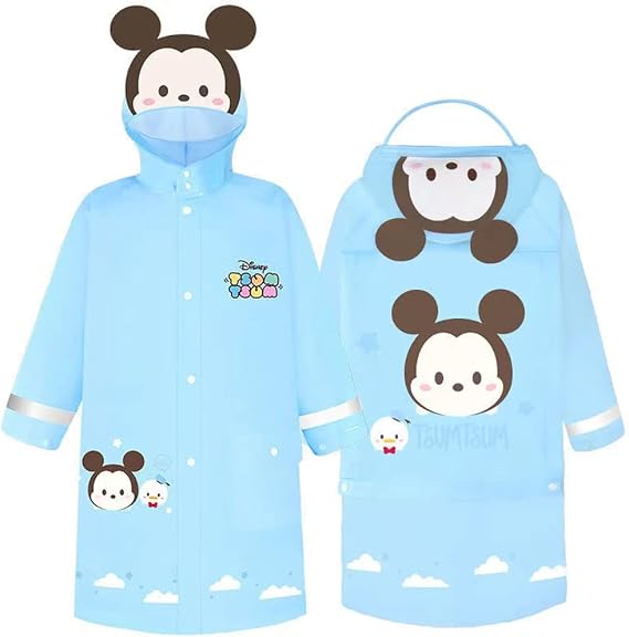 Amazon Co Jp ミッキー ミッキーマウス ミニー ミニーマウス レインコート キッズ 雨具 ランドセル対応 子供 防水 カッパ 通園 通学 シンプル 収納バッグ付き 女の子 男の子 男女兼用 ブルー M ファッション