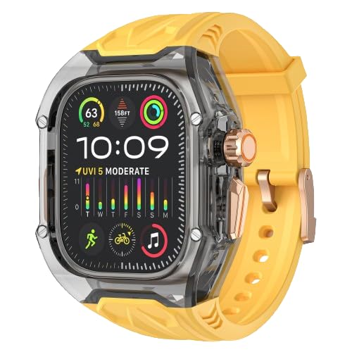 AJM New Upgrade Modification Kit Case Luxury Transparent Mod Kit Fluororubber Strap Compatible with for Apple Watch Ultra 49mm-image-1