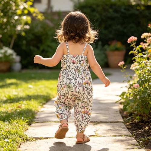 Kislio Toddler Baby Girls Jumpsuit One Piece Mermaid Romper Sleeveless Strap Summer Outfits Pockets Clothes 1-6 Years — view 5