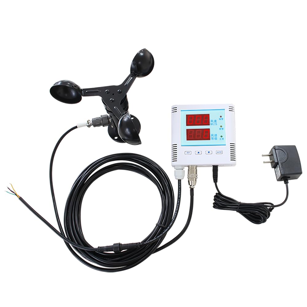 Windmesser，Windgeschwindigkeitsmessgerät，intelligentes Alarm-Anemometer，3 Lüfterblätter，hochpräziser intelligenter Windgeschwindigkeitsmesser，Windgeschwindigkeitsmesser DC12-24V (10MM)