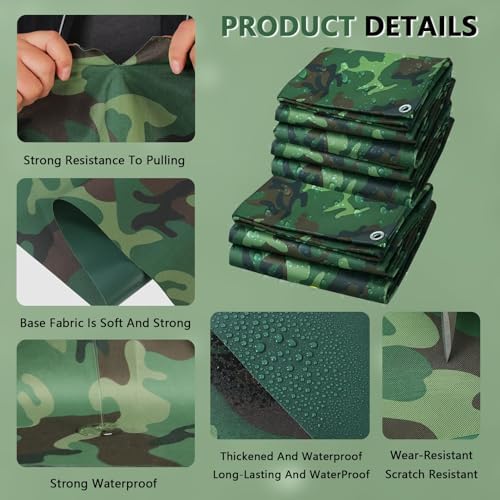 Heavy Duty Waterproof Tarp Sheet Cover - Multipurpose Rainproof Canopy Tent & Ground Sheet Canvas for Outdoor Use, Camping, Tarpaulin Protection