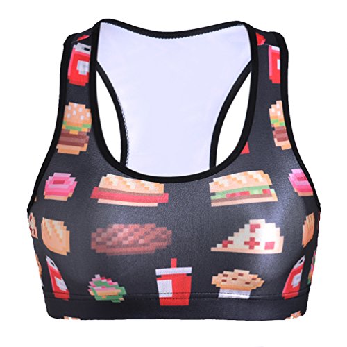 Image of Sister Amy Women's Aerobics Gym Dance Yoga Vest Printed Sports Bra Top Vest