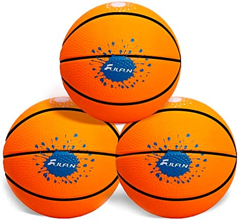 FULFUN Toys Sports 4.75" Soft Foam Basketball for Kids, Perfect for Small Hands to Grab, Set of 3 (Orange)