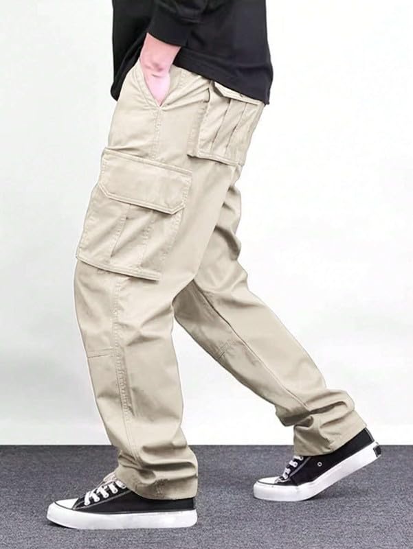 Image of DEELMO Men's Stylish Multi-Pocket Cargo Pants || Casual Fit Pants Trousers || Stylish Trousers for Men || Men's Cargo (MD501 01 08)