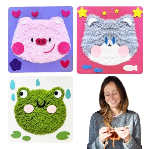 Costura de animales, juegos de costura para niños | Juego de costura educativo - Juegos de manualidades para niños | 3 hechos a mano para muñecas y manualidades para, juegos de costura para