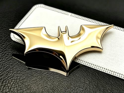 Image of 3D Spider Chrome Emblems Badges Sticker Car Vehicle, Truck, Motorcycle, RV, Scooter, SUV, Door, Window, Room, Wall and More Decoration (Yellow Batshape)