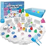 Aocii Kit di sabbia sensoriale per bambini, set di giochi di sabbia a tema fiaba invernale, sandbox per bambini, gioco di ruolo con campo di neve, regalo di Natale, compleanno, regalo per ragazze e