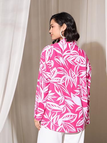 Image of barcino Fuchsia Tropical Floral Oversized Shirt
