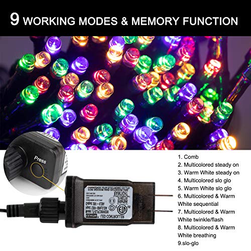 image for Brightown Christmas String Lights - 98FT 300 LED Twinkle Fairy Lights 