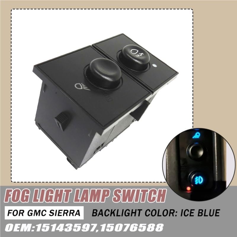 Applies to Headlight Fog Light Switch for Silverado GMC Sierra Yukon 2003-2007 19381535 15194803 D1595G Head Light Lamp Dimmer Switch(Fog Light Switch)