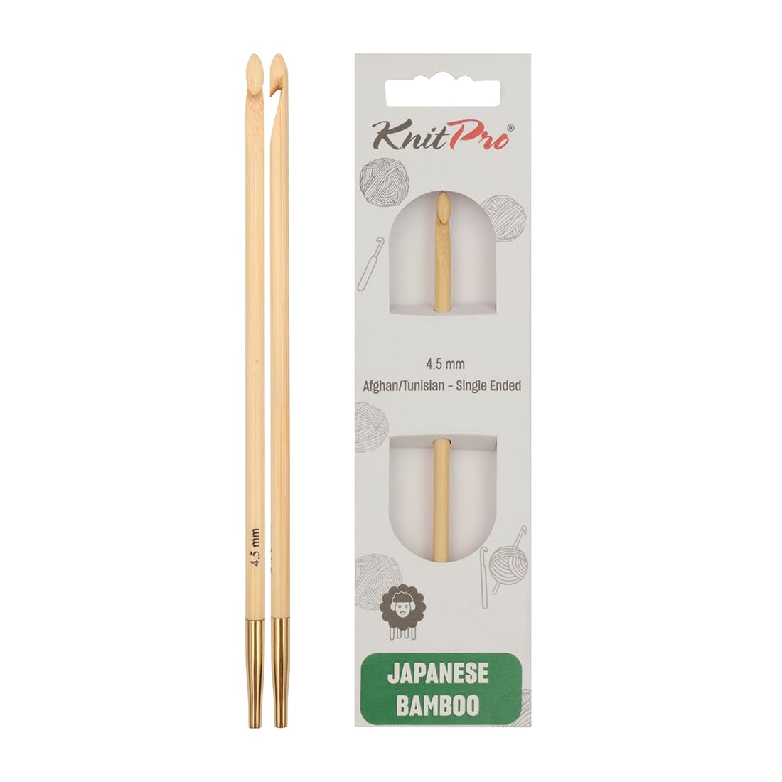 KnitPro Bamboo Tunisian Crochet Hook 4.50mm - 3pcs