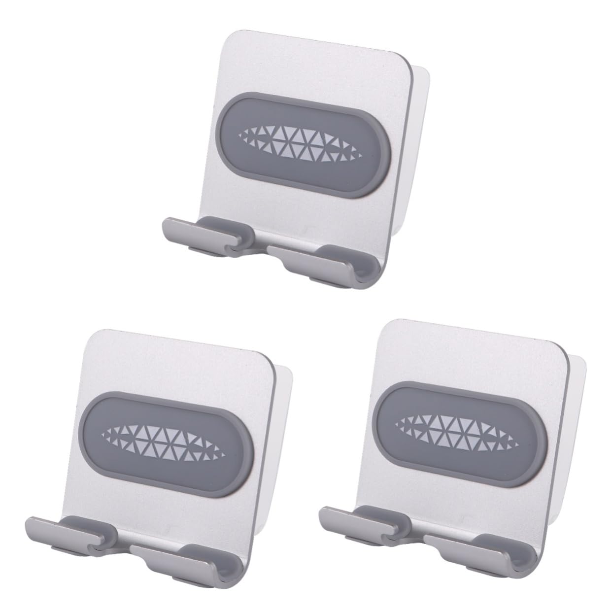 Housoutil 3 Soportes De Metal para Teléfono Soporte De Pared Adhesivo Ángulo Ajustable para Tabletas Y Portátiles Color Plateado.