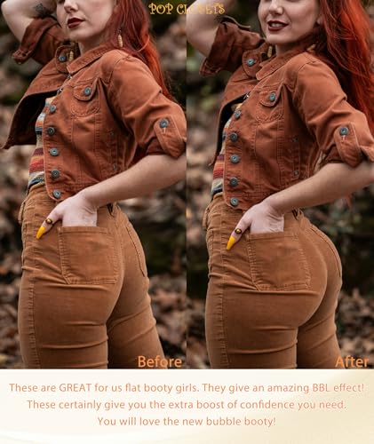 POP CLOSETS Women Hip Padded Booty Lifter Shapewear Thicker Enhancer Removable 4 Pads Control Panty for Bigger Butt3