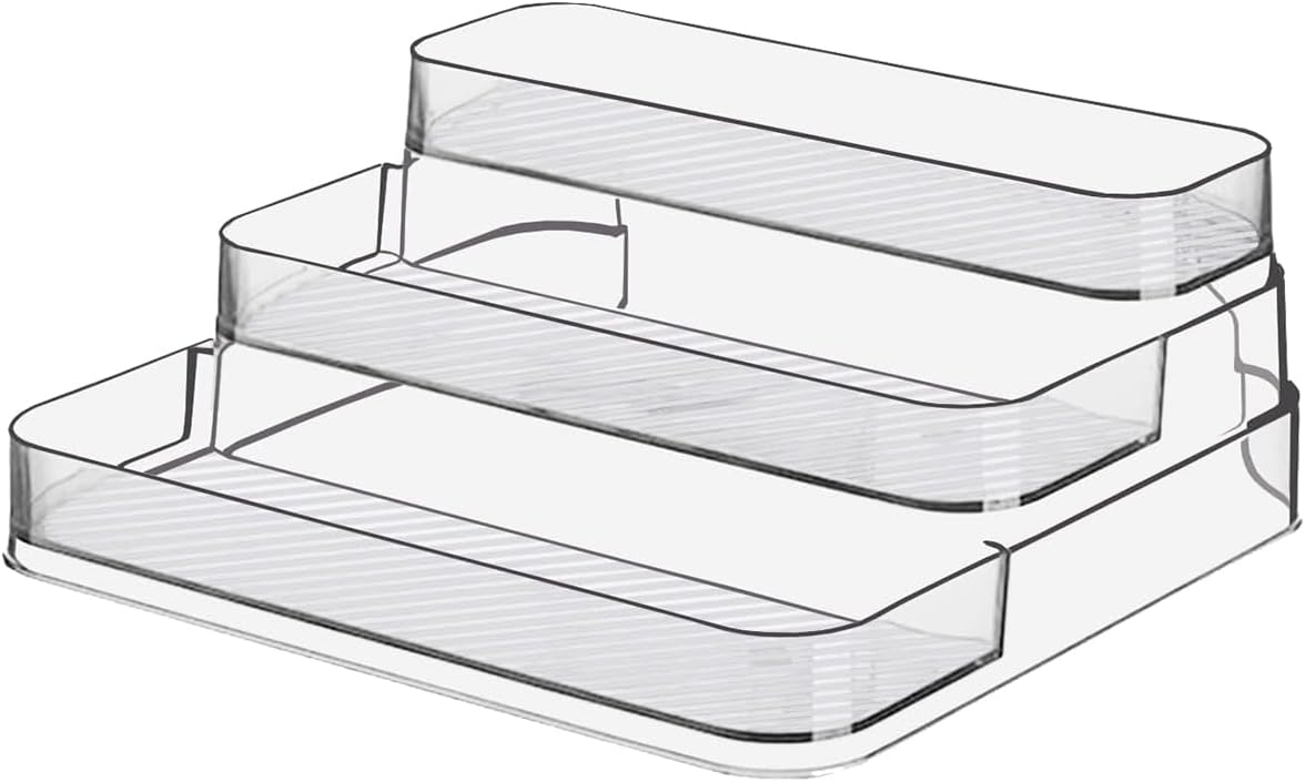 - Plastic 3 Tier Pantry Kitchen Spice Rack | Cabinet Organizer | Countertop | Bathroom Shelf |Office Desk Organizer | Fridge | Storage |3 Step Rack|26.7x24.8x10cm - Tiered Shelf