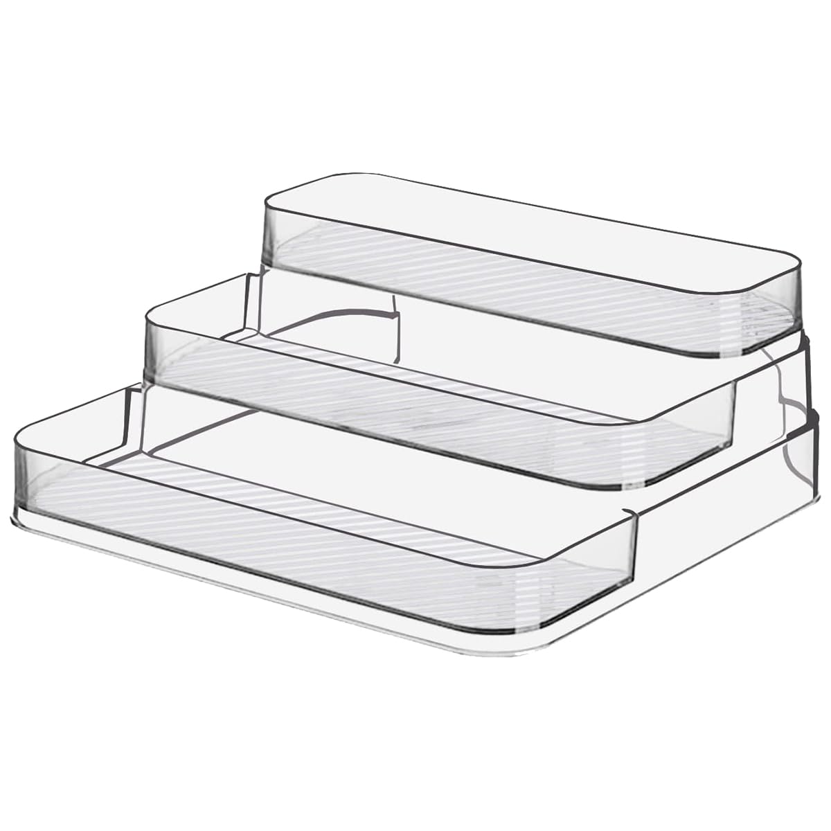 Primeway® Plastic 3 Tier Pantry Kitchen Spice Rack | Cabinet Organizer | Countertop | Bathroom Shelf |Office Desk Organizer | Fridge | Storage |3 Step Rack|26.7x24.8x10cm - Tiered Shelf