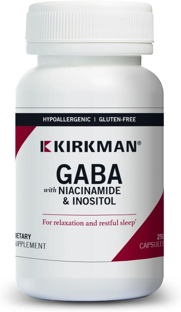 Kirkman - GABA with Niacinamide & Inositol - 250 Capsules - Supports Relaxation - Supports Restful Sleep - Hypoallergenic