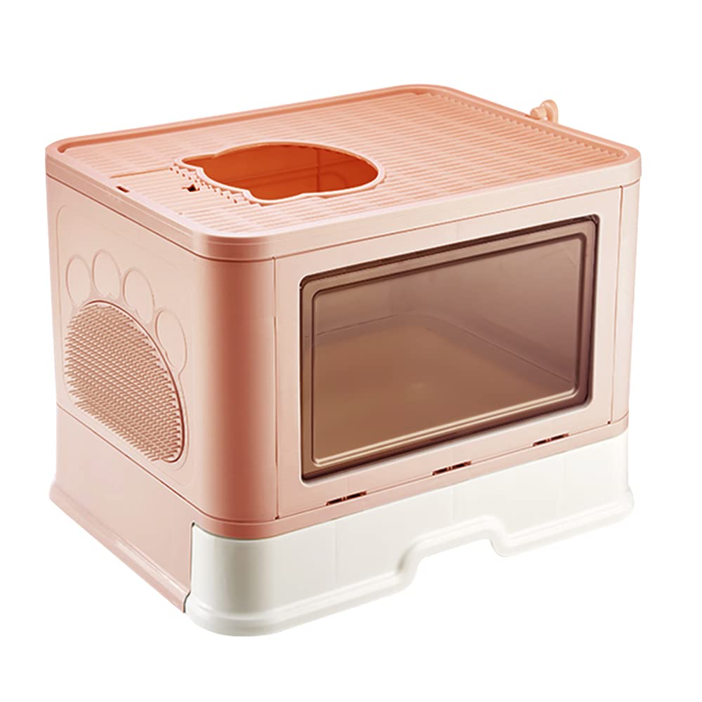 Arenero Gatos Grande - Arenero Autolimpiable para Gatos, Bandeja de Arena - Pala Incluida, Arenero Gatos Cubierto, Cat Litter Box. (Rosa)