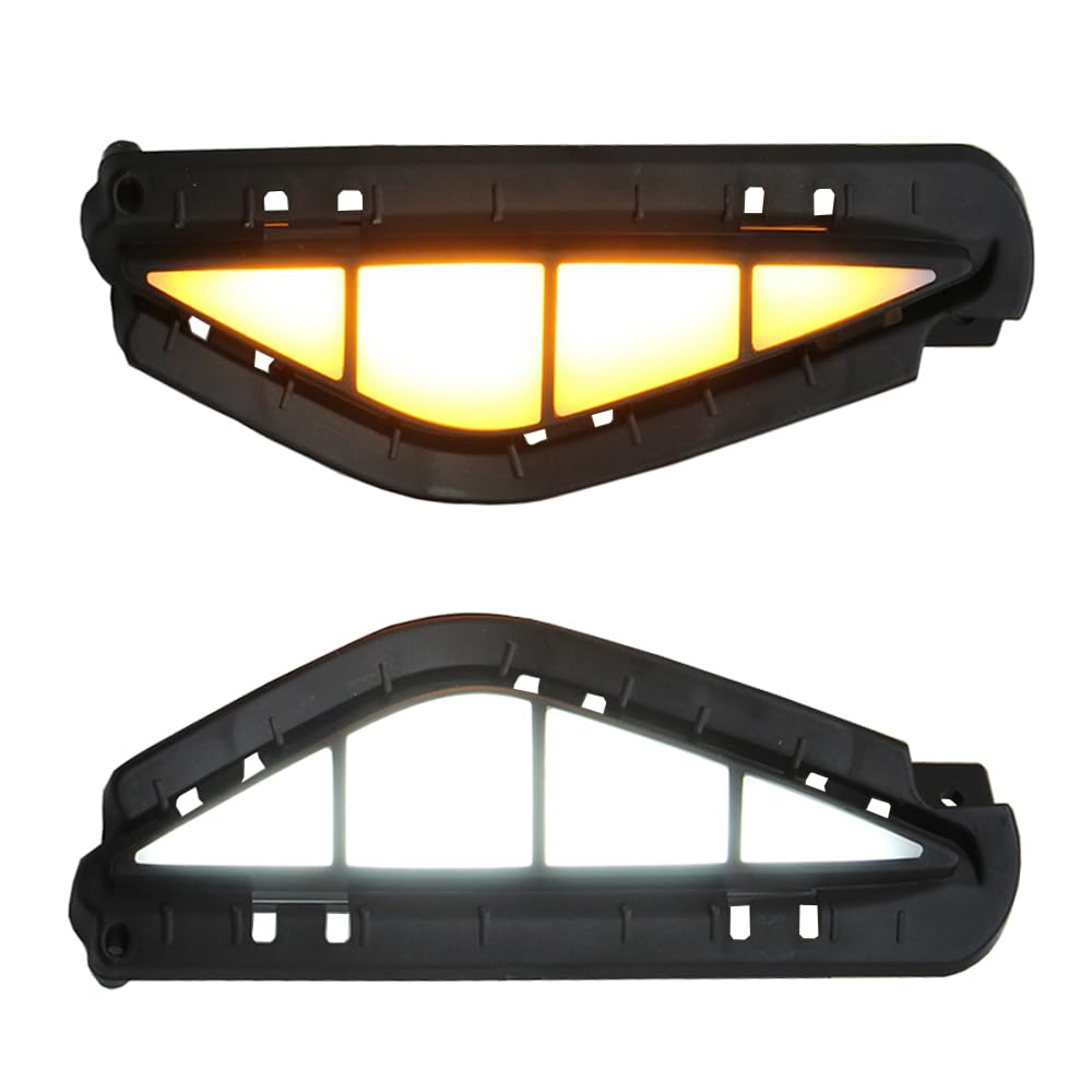 Lampade diurne del Riloer, luci da corsa Daytime a LED con luce di guida bianca + segnale di svolta dinamico giallo, lampada di segnale di svolta del paraurti LED con 2 modalità luminose