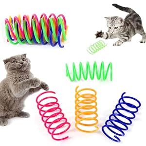 Cat Colorful Spiral Springs Toys, Cat Creative Toys for Kittens, BPA Free Durable Heavy Plastic Interactive Toys to Kill Time and Keep Fit for Swatting, Biting, Hunting Kitten Toys (12 PCS)