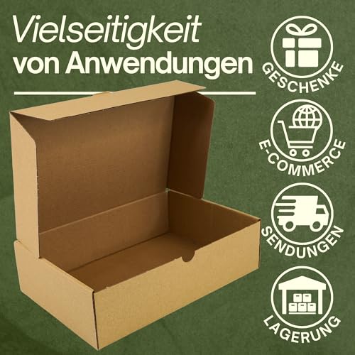 Kartons Versand | Versandkartons Klein 10Pcs | Maxibriefkarton | Verpackungskartons | Warensendung Karton | Geschenkbox Kraftpapier | Faltkarton | Pakete für Versand | Cardboard Box 17x16,5x6cm
