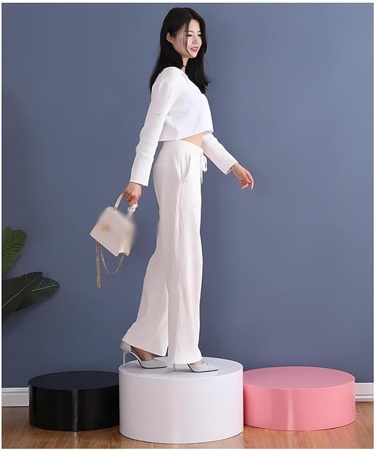 Pink Round Pedestal Stand for Mannequin Display, 40x40 cm Cylinder Base Platform for Clothing Stores, Bridal Risers for Wedding Shop Stage, Fashion Display Shelf
