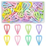 64 Pcs Cute Metal Heart Snap Hair Clips for Women & Girls - Strong Hold Small Barrettes for Thin Fine Hair Accessories (8 Colors)