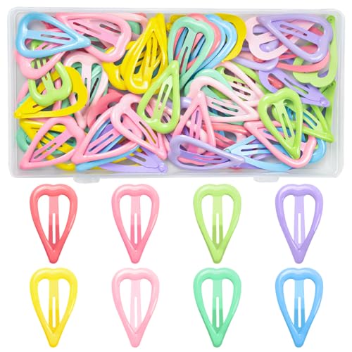 64 pinzas metálicas en forma de corazón para cabello miniatura 1