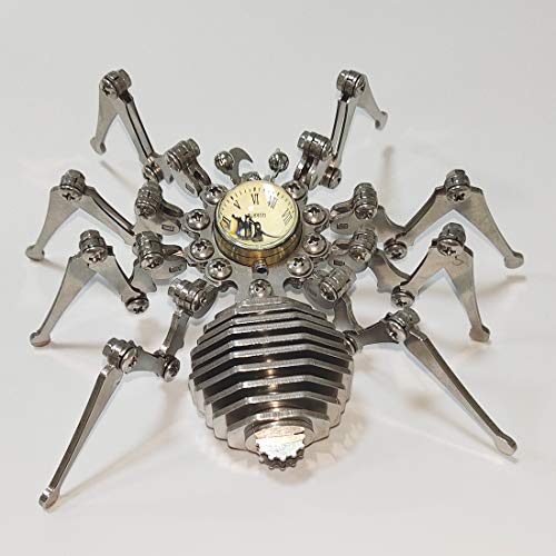 Zestaw składania puzzli metalowych 3D, mechaniczny zegar stali nierdzewnej kształcie pająka, zabawka ozdobna