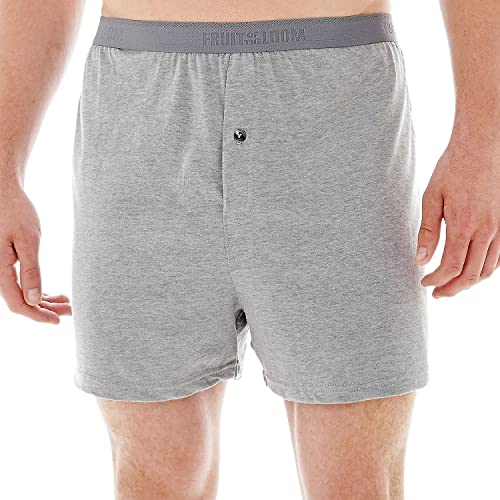 Fruit of the Loom Mens Knit Boxers Big Man 4-Pack Cotton Big and Tall 3XB, Big Man - Knit Boxer - 4 Pack Black Gray, 3X-Large Big2
