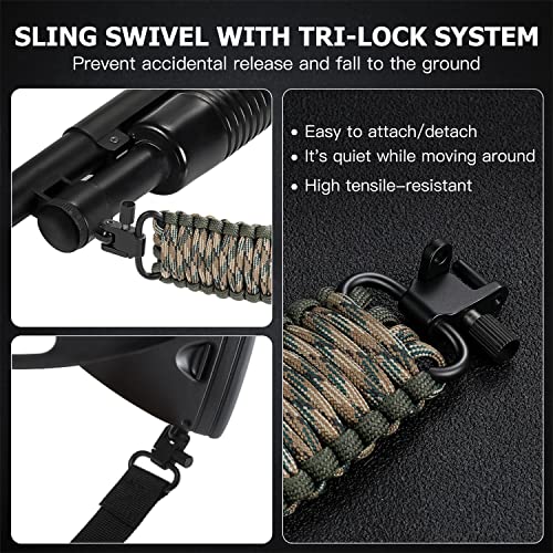 DDOUT Paracord Rifle Sling with Swivels, Two-Point Sling Quick Adjustable Length Strap for Hunting/Crossbow Sling - Thumbnail 2