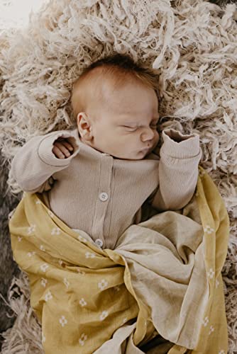 Image of Mini Wander Swaddles for Newborns Muslin Swaddle Blankets - Breathable Soft Receiving Blanket Baby Essentials | 47 x 47 Cotton - Boho Squares (Citrus)