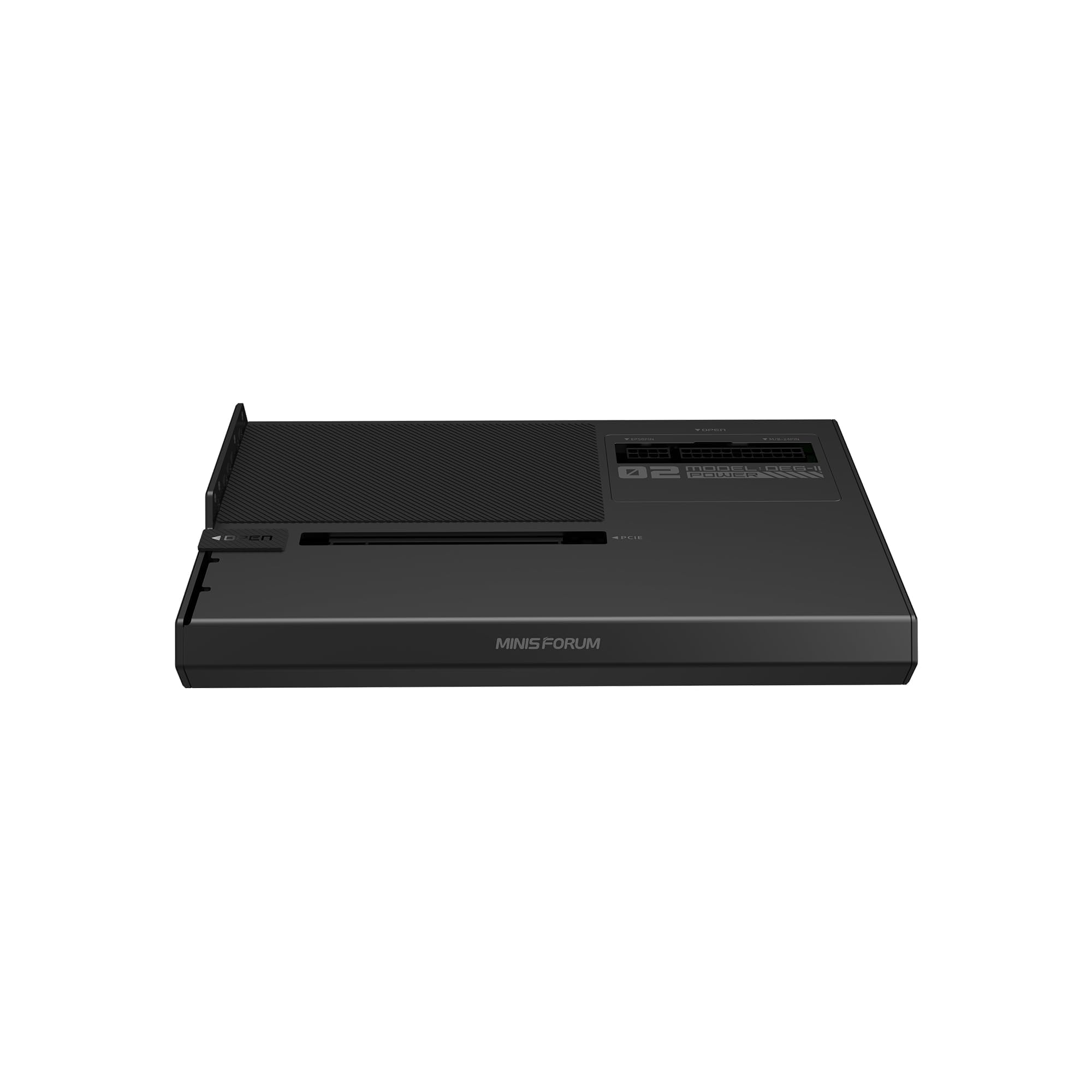 MINISFORUM DEG2 Thunderbolt 5 et station d'accueil eGPU OCuLink, boîtier GPU externe Dual-Link 80 Gbit/s avec fente M.2 NVMe, prend en charge les alimentations universelles ATX/SFX
