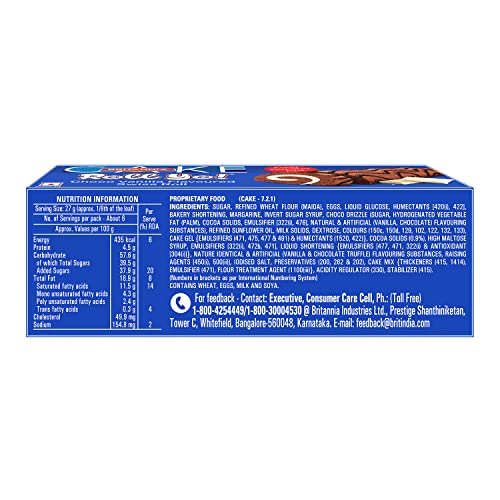 Image of Britannia Cake Roll Yo ! Swiss Roll Choco Vanilla Family Pack - 165g