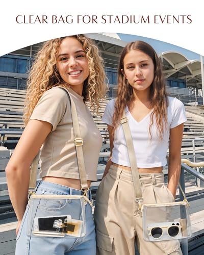 Image of Clear Purse for Women - Stadium Approved Crossbody Bag, Small Stadium Bag for Concerts & Sports Events