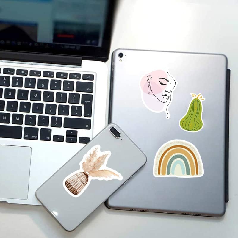 100Pcs Waterproof Boho Stickers for Phone Laptop Water Bottles Skateboard Luggage Car Bumper Scrapbook Cup Journaling Guitar, Cute Vinyl Aesthetic Sticker Supplies Accessories for Adults Girls Kids