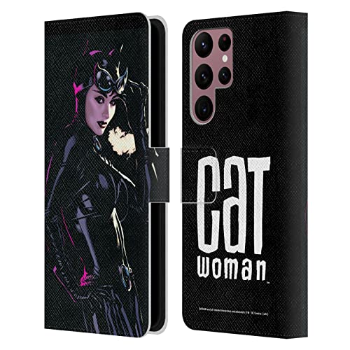 Funda Catwoman para Samsung S22 Ultra 5G de cuero tipo libro con tapa protectora