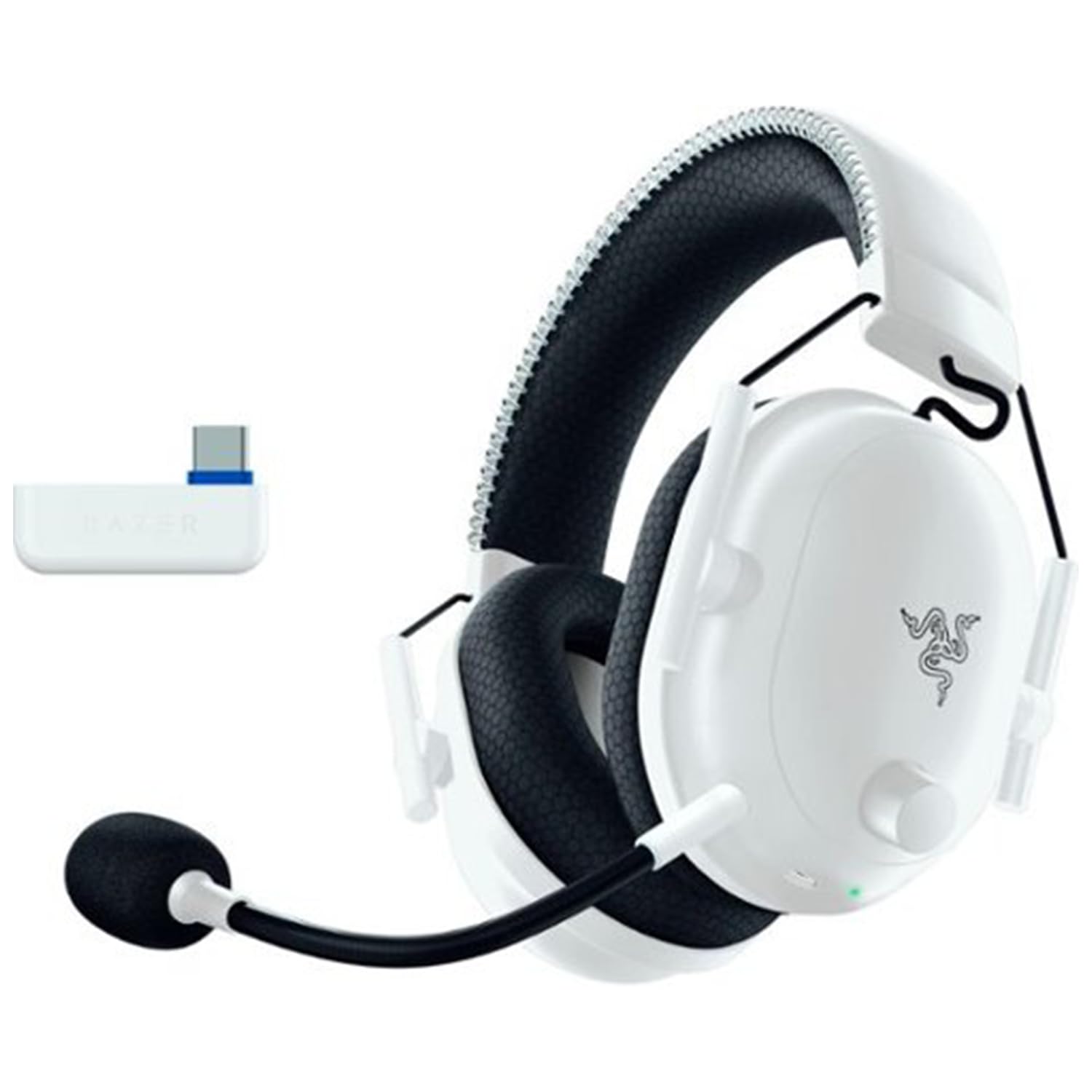 Razer BlackShark V2 Pro Wireless PlayStation Licensed Gaming Headset: 50mm Drivers, Wideband Mic, Comfortable Noise Isolating Earcups, for PS5, Console, PC, Mac, Bluetooth, USB-C - White Blackshark V2 - Pro White PlayStation