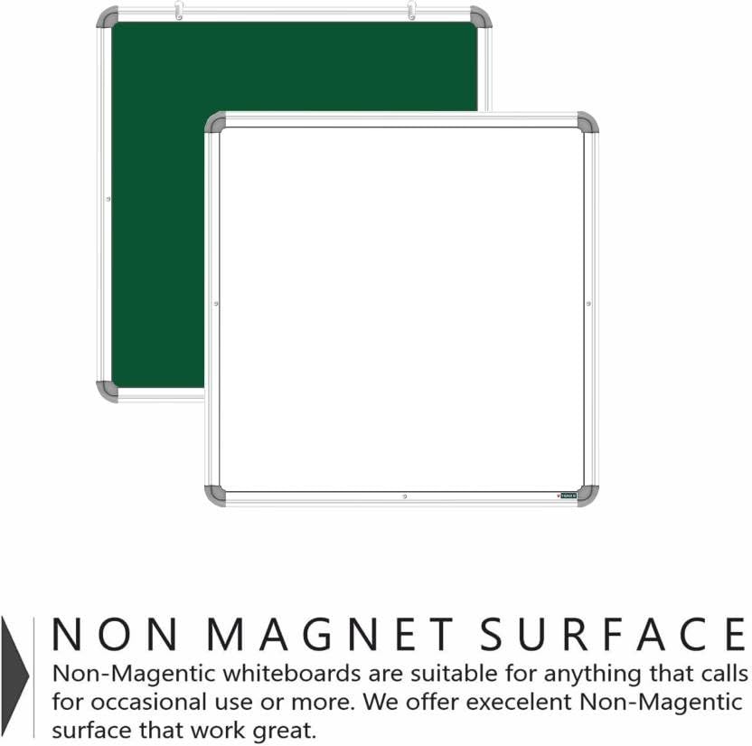 Image of Non-Magnetic 1X1 Feet Double Sided White Board & Chalkboard Both Side Writing Boards, One Side Whiteboard Marker & Reverse Side Chalkboard Surface - Pack of 1 Piece