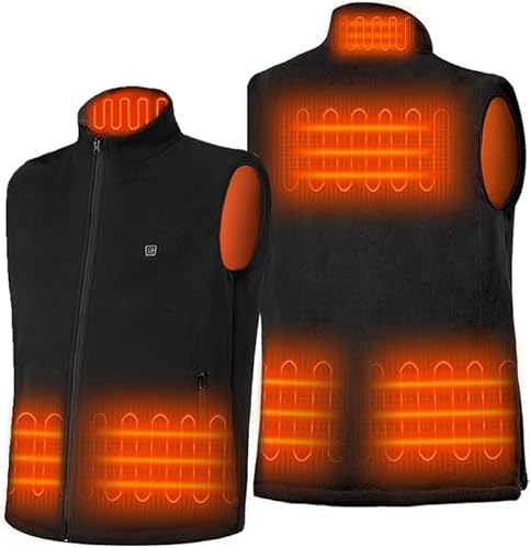 DR.PREPARE Chaleco Calefactable Hombre Mujer 6 Zonas Calefactables 3 Temperaturas Ropa Calefactable Chaqueta Calefactable para Esquí Motociclismo Senderismo y Pesca
