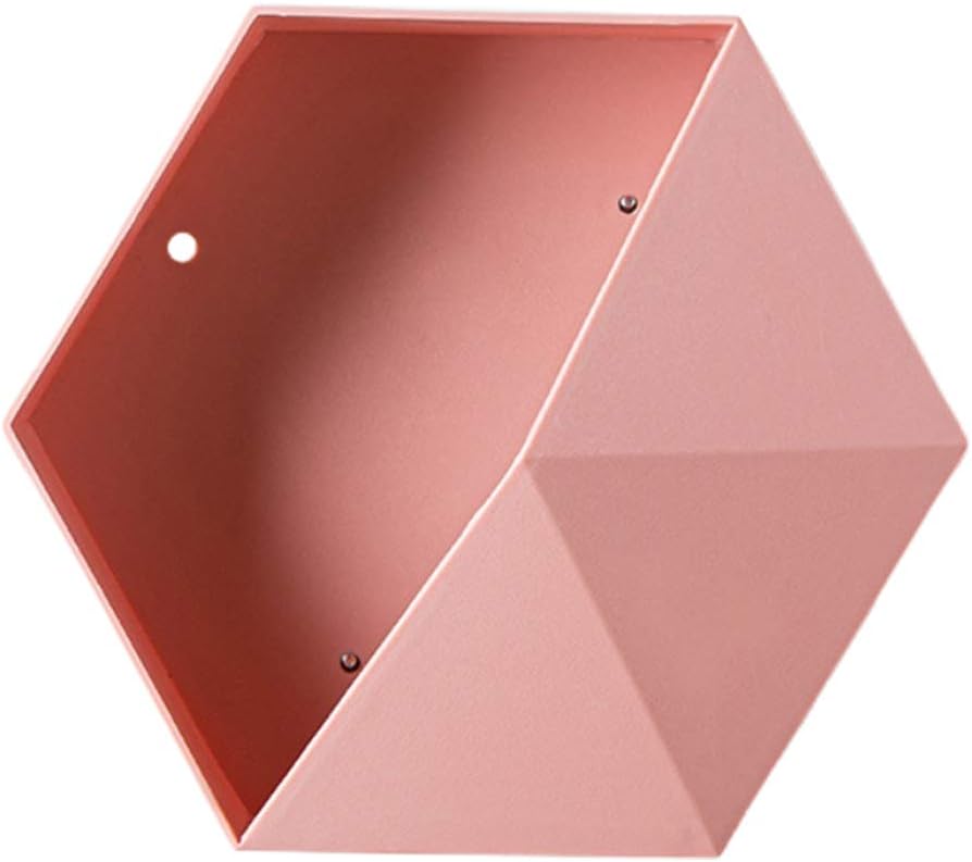 Qiekenao Hexagonal Wall Shelf, Creative Combination Geometric Hexagonal Storage Shelf Simple Geometric Wall Floating Shelf