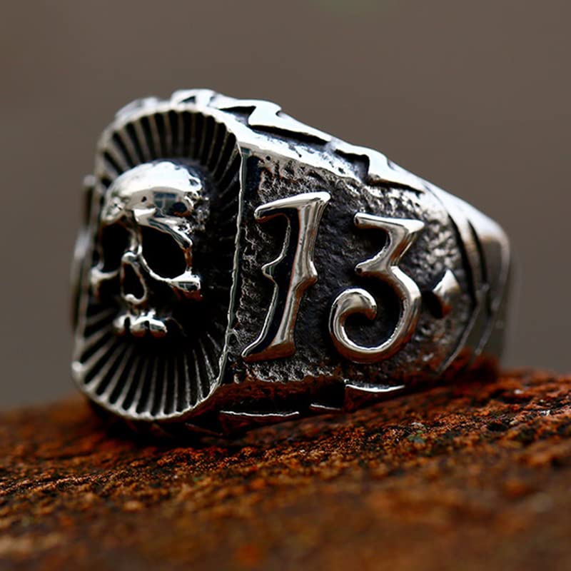 Image of 2023 Skull Ring Cool Evil Death Punk Rock Stainless Steel Rings Aly Style Jewelry